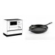Set Küchenofen / Küchenhexe mit Backofen und Kochplatte Alfa Plam, Modell Alfa 90 H Favorit Weiß, Leistung 6.4kW + Emaillierte grillpfanne Gusseisen Solagio, Black Onyx, Ф24cm | Kaminofen - Holzofen mit Backfach | Kaminofen |