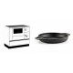 Set Küchenofen / Küchenhexe mit Backofen und Kochplatte Alfa Plam, Modell Alfa 90 H Favorit Weiß, Leistung 6.4kW + Emaillierte gusseisenpfanne mit zwei Griffen Solagio, Black Onyx, Ф22cm | Kaminofen - Holzofen mit Backfach | Kaminofen |