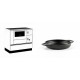 Set Küchenofen / Küchenhexe mit Backofen und Kochplatte Alfa Plam, Modell Alfa 90 H Favorit Weiß, Leistung 6.4kW + Emaillierte gusseisenpfanne mit zwei Griffen Solagio, Black Onyx, Ф16cm | Kaminofen - Holzofen mit Backfach | Kaminofen |