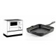 Set Küchenofen / Küchenhexe mit Backofen und Kochplatte Alfa Plam, Modell Alfa 90 H Favorit Weiß, Leistung 6.4kW + Emaillierte Gusseisenpfanne Solagio, Black Onyx, 28x28cm | Kaminofen - Holzofen mit Backfach | Kaminofen |