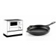 Set Küchenofen / Küchenhexe mit Backofen und Kochplatte Alfa Plam, Modell Alfa 90 H Favorit Weiß, Leistung 6.4kW + Emaillierte Gusseisenpfanne Solagio, Black Onyx, Ф28cm | Kaminofen - Holzofen mit Backfach | Kaminofen |
