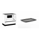 Set Küchenofen / Küchenhexe mit Backofen und Kochplatte Alfa Plam, Modell Alfa 90 H Favorit Weiß, Leistung 6.4kW + Rechteckige Servierplatte aus Gusseisen Solagio, 21x31cm | Kaminofen - Holzofen mit Backfach | Kaminofen |