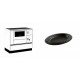 Set Küchenofen / Küchenhexe mit Backofen und Kochplatte Alfa Plam, Modell Alfa 90 H Favorit Weiß, Leistung 6.4kW + Gusseiserne auflaufform Solagio oval, 25x33cm | Kaminofen - Holzofen mit Backfach | Kaminofen |