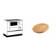 Set Küchenofen / Küchenhexe mit Backofen und Kochplatte Alfa Plam, Modell Alfa 90 H Favorit Weiß, Leistung 6.4kW + Holz untersetzer für ovale gusseisenpfanne Solagio HSFT1825 | Kaminofen - Holzofen mit Backfach | Kaminofen |