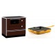 Set Küchenofen / Küchenhexe mit Backofen und Kochplatte Alfa Plam, Modell Alfa 90 H Favorit Braun, Leistung 6.4kW + Emaillierte grillpfanne Gusseisen Solagio, Dijon, 28х28cm | Kaminofen - Holzofen mit Backfach | Kaminofen |