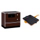Set Küchenofen / Küchenhexe mit Backofen und Kochplatte Alfa Plam, Modell Alfa 90 H Favorit Braun, Leistung 6.4kW + Emaillierte grillpfanne Gusseisen Solagio, Dijon, 26x32cm | Kaminofen - Holzofen mit Backfach | Kaminofen |