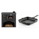 Set Küchenofen / Küchenhexe mit Backofen und Kochplatte Zvezda, Modell Classic GFS, Leistung 5.9kW + Emaillierte Gusseisenpfanne Solagio, Black Onyx, 28x28cm | Kaminofen - Holzofen mit Backfach | Kaminofen |