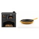 Set Küchenofen / Küchenhexe mit Backofen und Kochplatte Zvezda, Modell Classic GFS, Leistung 5.9kW + Emaillierte Gusseisenpfanne Solagio, Dijon, Ф24cm | Kaminofen - Holzofen mit Backfach | Kaminofen |