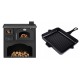 Set Küchenofen / Küchenhexe mit Backofen und Kochplatte Zvezda, Modell Classic GFS, Leistung 5.9kW + Emaillierte grillpfanne Gusseisen Solagio, Black Onyx, 26x32cm | Kaminofen - Holzofen mit Backfach | Kaminofen |