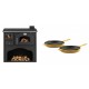 Set Küchenofen / Küchenhexe mit Backofen und Kochplatte Zvezda, Modell Classic GFS, Leistung 5.9kW + Gusseisen Topf Set aus 2 teilen Solagio, Dijon | Kaminofen - Holzofen mit Backfach | Kaminofen |