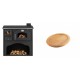 Set Küchenofen / Küchenhexe mit Backofen und Kochplatte Zvezda, Modell Classic GFS, Leistung 5.9kW + Holz untersetzer für ovale gusseisenpfanne Solagio HSFT1825 | Kaminofen - Holzofen mit Backfach | Kaminofen |