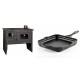 Set Küchenofen / Küchenhexe mit Backofen und Kochplatte Prity, Modell 2P50, Leistung 16kW + Emaillierte Gusseisenpfanne Solagio, Black Onyx, 28x28cm | Kaminofen - Holzofen mit Backfach | Kaminofen |