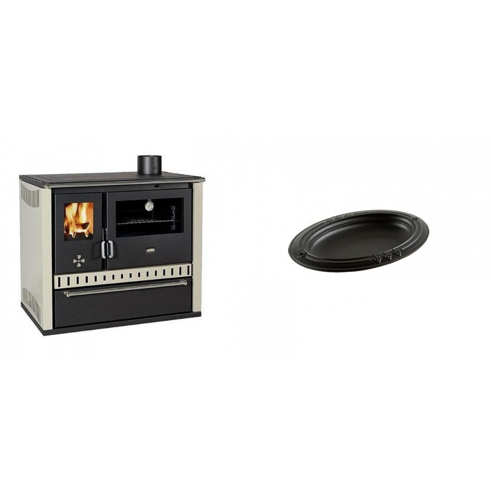 Set Küchenofen / Küchenhexe Prity GT, mit Schublade, Leistung 15 kW + Gusseiserne auflaufform Solagio oval, 17x28cm