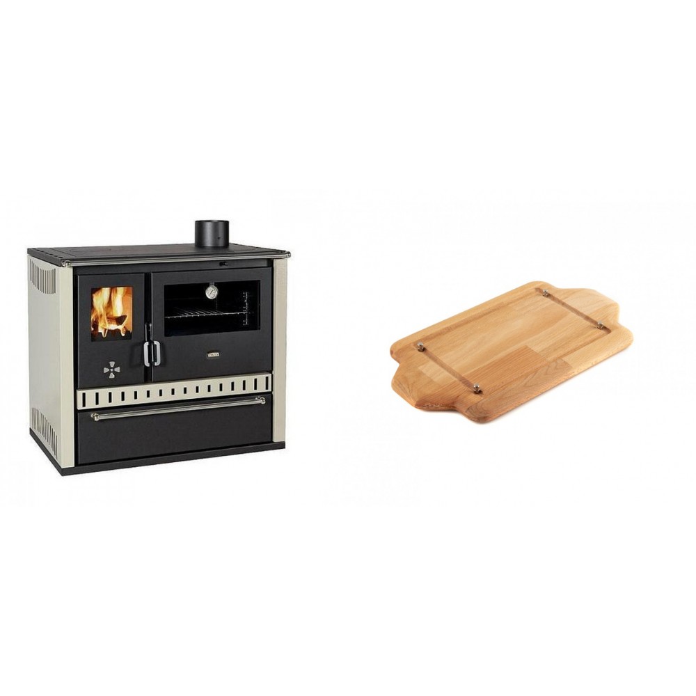 Set Küchenofen / Küchenhexe Prity GT, mit Schublade, Leistung 15 kW + Holz untersetzer für mini-gusseisenplatte Solagio HSDDHP1522