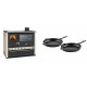 Set Küchenofen / Küchenhexe Wasserführend Prity GT W10 Elfenbein, mit Edelstahl-Backofen, Glaskeramik-Kochfeld und Schublade, 13.3 kW + Gusseisen Topf Set aus 2 teilen Solagio, Black Onyx | Kaminofen - Holzofen mit Backfach | Kaminofen |