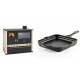 Set Küchenofen / Küchenhexe Prity GT, mit Edelstahl-Backofen und Schublade, 15 kW + Emaillierte Gusseisenpfanne Solagio, Black Onyx, 28x28cm | Kaminofen - Holzofen mit Backfach | Kaminofen |