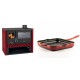 Set Küchenofen / Küchenhexe Prity GT Rot, mit Edelstahl-Backofen, Leistung 15 kW + Emaillierte grillpfanne Gusseisen Solagio, Rubin, 28x28cm | Kaminofen - Holzofen mit Backfach | Kaminofen |