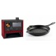 Set Küchenofen / Küchenhexe Prity GT Rot, mit Edelstahl-Backofen, Leistung 15 kW + Emaillierte grillpfanne Gusseisen Solagio, Black Onyx, Ф28cm | Kaminofen - Holzofen mit Backfach | Kaminofen |