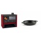 Set Küchenofen / Küchenhexe Prity GT Rot, mit Edelstahl-Backofen, Leistung 15 kW + Emaillierte gusseisenpfanne mit zwei Griffen Solagio, Black Onyx, Ф16cm | Kaminofen - Holzofen mit Backfach | Kaminofen |