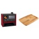 Set Küchenofen / Küchenhexe Prity GT Rot, mit Edelstahl-Backofen, Leistung 15 kW + Holz untersetzer für gusseisenplatte Solagio HSST2131 | Kaminofen - Holzofen mit Backfach | Kaminofen |