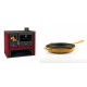 Set Küchenofen / Küchenhexe Prity GT Rot, Leistung 15 kW + Emaillierte Gusseisenpfanne Solagio, Dijon, Ф24cm | Kaminofen - Holzofen mit Backfach | Kaminofen |
