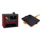 Set Küchenofen / Küchenhexe Prity GT Rot, Leistung 15 kW + Emaillierte grillpfanne Gusseisen Solagio, Dijon, 26x32cm | Kaminofen - Holzofen mit Backfach | Kaminofen |
