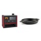Set Küchenofen / Küchenhexe Prity GT Rot, mit Edelstahl-Backofen und Glaskeramik-Kochfeld, 15 kW + Emaillierte gusseisenpfanne mit zwei Griffen Solagio, Black Onyx, Ф22cm | Kaminofen - Holzofen mit Backfach | Kaminofen |