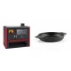Set Küchenofen / Küchenhexe Prity GT Rot, mit Edelstahl-Backofen und Glaskeramik-Kochfeld, 15 kW + Emaillierte gusseisenpfanne mit zwei Griffen Solagio, Black Onyx, Ф19cm | Kaminofen - Holzofen mit Backfach | Kaminofen |
