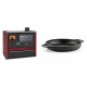 Set Küchenofen / Küchenhexe Prity GT Rot, mit Edelstahl-Backofen, Glaskeramik-Kochfeld und Schublade, 15 kW + Emaillierte gusseisenpfanne mit zwei Griffen Solagio, Black Onyx, Ф22cm | Kaminofen - Holzofen mit Backfach | Kaminofen |