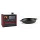 Set Küchenofen / Küchenhexe Prity GT Rot, mit Edelstahl-Backofen, Glaskeramik-Kochfeld und Schublade, 15 kW + Emaillierte gusseisenpfanne mit zwei Griffen Solagio, Black Onyx, Ф19cm | Kaminofen - Holzofen mit Backfach | Kaminofen |