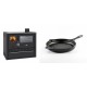 Set Küchenofen / Küchenhexe Wasserführend Prity GT W10, mit Edelstahl-Backofen, Glaskeramik-Kochfeld und Schublade, 13.3 kW + Emaillierte grillpfanne Gusseisen Solagio, Black Onyx, Ф24cm | Kaminofen - Holzofen mit Backfach | Kaminofen |