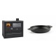 Set Küchenofen / Küchenhexe Wasserführend Prity GT W10, mit Edelstahl-Backofen, Glaskeramik-Kochfeld und Schublade, 13.3 kW + Emaillierte gusseisenpfanne mit zwei Griffen Solagio, Black Onyx, Ф19cm | Kaminofen - Holzofen mit Backfach | Kaminofen |