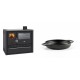 Set Küchenofen / Küchenhexe Wasserführend Prity GT W10, mit Edelstahl-Backofen, Glaskeramik-Kochfeld und Schublade, 13.3 kW + Emaillierte gusseisenpfanne mit zwei Griffen Solagio, Black Onyx, Ф16cm | Kaminofen - Holzofen mit Backfach | Kaminofen |