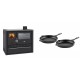Set Küchenofen / Küchenhexe Wasserführend Prity GT W10, mit Edelstahl-Backofen, Glaskeramik-Kochfeld und Schublade, 13.3 kW + Gusseisen Topf Set aus 2 teilen Solagio, Black Onyx | Kaminofen - Holzofen mit Backfach | Kaminofen |