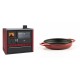 Set Küchenofen / Küchenhexe Wasserführend Prity GT W10 Rot, mit Edelstahl-Backofen, Glaskeramik-Kochfeld und Schublade, 13.3 kW + Emaillierte gusseisenpfanne mit zwei Griffen Solagio, Rubin, Ф19cm | Kaminofen - Holzofen mit Backfach | Kaminofen |