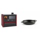 Set Küchenofen / Küchenhexe Wasserführend Prity GT W10 Rot, mit Edelstahl-Backofen, Glaskeramik-Kochfeld und Schublade, 13.3 kW + Emaillierte gusseisenpfanne mit zwei Griffen Solagio, Black Onyx, Ф16cm | Kaminofen - Holzofen mit Backfach | Kaminofen |
