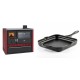 Set Küchenofen / Küchenhexe Wasserführend Prity GT W10 Rot, mit Edelstahl-Backofen, Glaskeramik-Kochfeld und Schublade, 13.3 kW + Emaillierte Gusseisenpfanne Solagio, Black Onyx, 28x28cm | Kaminofen - Holzofen mit Backfach | Kaminofen |