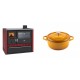 Set Küchenofen / Küchenhexe Wasserführend Prity GT W10 Rot, mit Edelstahl-Backofen, Glaskeramik-Kochfeld und Schublade, 13.3 kW + Gusseisen Topf Tiefer Solagio, Dijon, Ф20 | Kaminofen - Holzofen mit Backfach | Kaminofen |