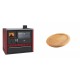 Set Küchenofen / Küchenhexe Wasserführend Prity GT W10 Rot, mit Edelstahl-Backofen, Glaskeramik-Kochfeld und Schublade, 13.3 kW + Holz untersetzer für ovale gusseisenpfanne Solagio HSFT1825 | Kaminofen - Holzofen mit Backfach | Kaminofen |
