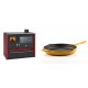 Set Küchenofen / Küchenhexe Prity GT Rot, mit Edelstahl-Backofen und Schublade, 15 kW + Emaillierte grillpfanne Gusseisen Solagio, Dijon, Ф28cm | Kaminofen - Holzofen mit Backfach | Kaminofen |