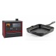 Set Küchenofen / Küchenhexe Prity GT Rot, mit Edelstahl-Backofen und Schublade, 15 kW + Emaillierte Gusseisenpfanne Solagio, Black Onyx, 28x28cm | Kaminofen - Holzofen mit Backfach | Kaminofen |