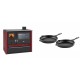 Set Küchenofen / Küchenhexe Prity GT Rot, mit Edelstahl-Backofen und Schublade, 15 kW + Gusseisen Topf Set aus 2 teilen Solagio, Black Onyx | Kaminofen - Holzofen mit Backfach | Kaminofen |