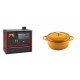 Set Küchenofen / Küchenhexe Wasserführend Prity GT W10 Rot, mit Edelstahl-Backofen, Stahlhobel und Schublade, 13.3 kW + Gusseisen Topf Tiefer Solagio, Dijon, Ф20 | Kaminofen - Holzofen mit Backfach | Kaminofen |