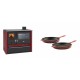 Set Küchenofen / Küchenhexe Wasserführend Prity GT W10 Rot, mit Edelstahl-Backofen, Stahlhobel und Schublade, 13.3 kW + Gusseisen Topf Set aus 2 teilen Solagio, Rubin | Kaminofen - Holzofen mit Backfach | Kaminofen |