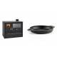 Set Küchenofen / Küchenhexe Wasserführend Prity GT W10, mit Edelstahl-Backofen, Stahlhobel und Schublade, 13.3 kW + Emaillierte gusseisenpfanne mit zwei Griffen Solagio, Black Onyx, Ф22cm | Kaminofen - Holzofen mit Backfach | Kaminofen |