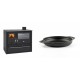 Set Küchenofen / Küchenhexe Wasserführend Prity GT W10, mit Edelstahl-Backofen, Stahlhobel und Schublade, 13.3 kW + Emaillierte gusseisenpfanne mit zwei Griffen Solagio, Black Onyx, Ф19cm | Kaminofen - Holzofen mit Backfach | Kaminofen |