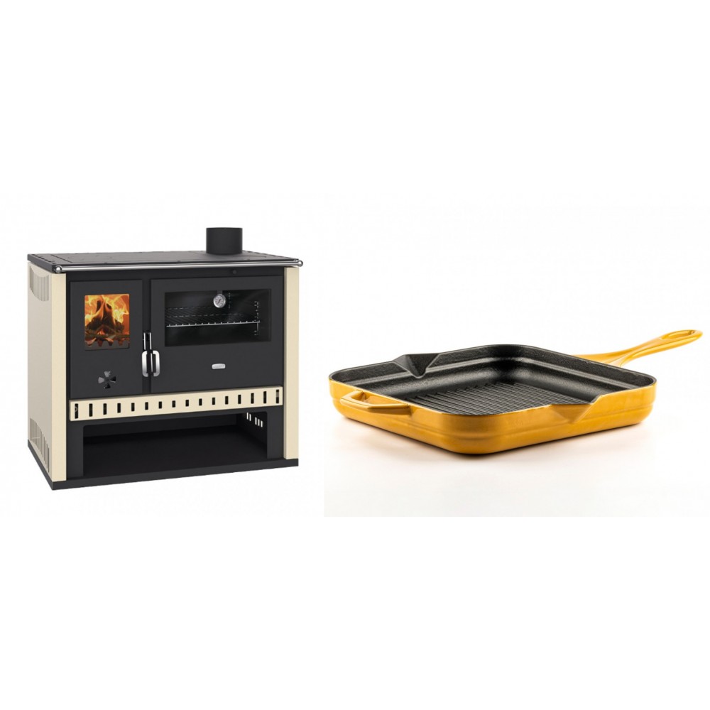 Set Küchenofen / Küchenhexe Prity GT, Leistung 15 kW + Emaillierte grillpfanne Gusseisen Solagio, Dijon, 28х28cm