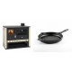 Set Küchenofen / Küchenhexe Prity GT, Leistung 15 kW + Emaillierte grillpfanne Gusseisen Solagio, Black Onyx, Ф24cm | Kaminofen - Holzofen mit Backfach | Kaminofen |