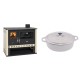Set Küchenofen / Küchenhexe Prity GT, Leistung 15 kW + Gusseisen Topf Flach Solagio, Ivory, Ф28 | Kaminofen - Holzofen mit Backfach | Kaminofen |