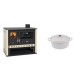 Set Küchenofen / Küchenhexe Prity GT, Leistung 15 kW + Gusseisen Topf Tiefer Solagio, Ivory, Ф12 | Kaminofen - Holzofen mit Backfach | Kaminofen |